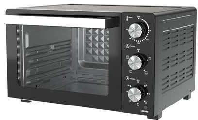 SUPERLEX Mini Backofen 21L Mit Umluft 1200W Ofen Klein 70°C-230°C Tischbackofen 6 Heizmodi 60 Min Timer Automatische Abschaltung Backen Grillen Braten Für Pizza Brot Kuchen Gebäck Küche Camping