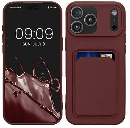 kwmobile Handyhülle für Apple iPhone 17 Pro Max Hülle mit Kartenfach - TPU Case - Kabelloses Laden - Schutzhülle Cover in Tawny Red
