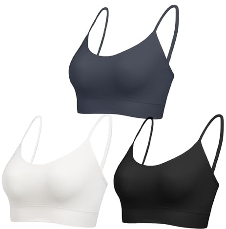 Comfyin Bustier Damen Ohne Bügel Sport BH mit verstellbaren Trägern Bralette Cami Top für Yoga Fitness
