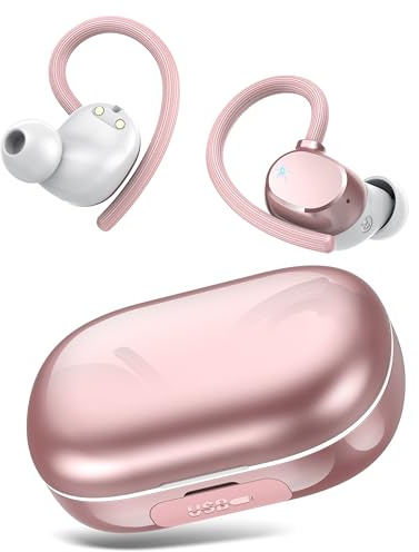 Auriculares Inalámbricos Deportivos, 2025 Auriculares Bluetooth 5.3 con HD Micrófono, 128H de Reproducción con Cancelacion Ruido ENC, IPX7 Impermeable Cascos Inalambricos con Pantalla LED Running