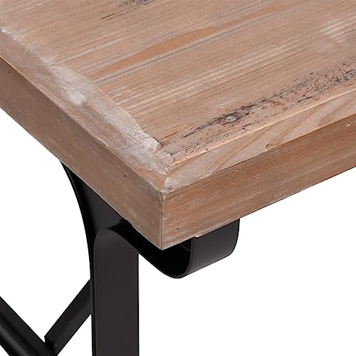 Esstisch aus Massivholz und Eisen, 110 X 65 X 82 cm, Stabiles Gestell, Stilvolles Design, Stabile Tischplatte, Ideal für Küche und Esszimmer