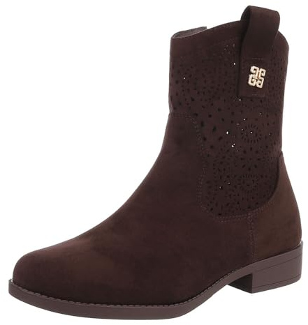 Ital Design Damen Stiefeletten mit Reißverschluss und Blockabsatz, runde Spitze