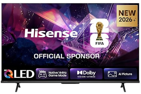 Hisense 65U7DS PRO Fernseher 65 Zoll, 4K UHD, Hi QLED Mini LED, Smart TV, 165 Hz, View AI Engine, IMAX Enhanced, RGB Lichtsensor, Dolby Vision Atmos, Unibody Slim, FreeSync Premium, 2026