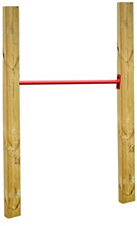Turnreck Garten Kinder 90cm Reckstange höhenverstellbar Outdoor Kletterreck aus Holz mit Metallstange bis 100kg belastbar Spielgerät Garten Reck für Kinder & Erwachsene