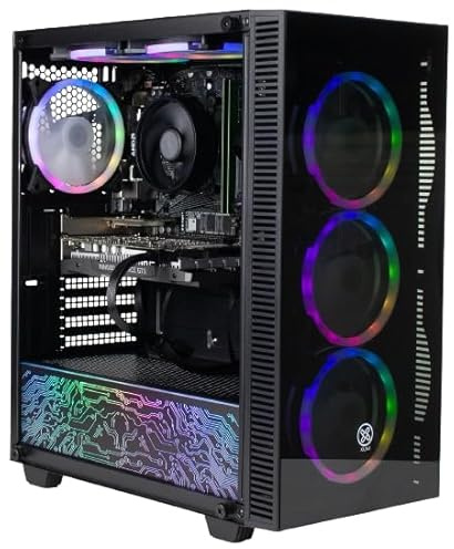 XUM Titan Gaming PC: AMD Ryzen 5 5500, RTX 3060 Ti 8GB, 32GB RAM, 512GB NVMe SSD + 1TB HDD, 700W PSU, aRGB Lighting, WiFi, Windows 11 Home Desktop