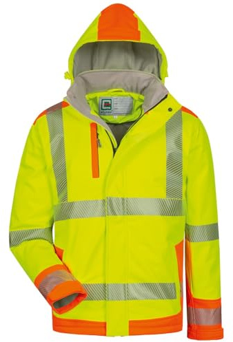 Warnschutz Winter Softshelljacke mit Kapuze Elysee *RICKMER* gelb/orange Gr. XXXL
