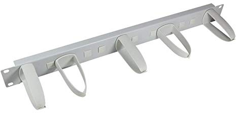 LogiLink Professional - 19 Kabelführung 1HE mit 5 dreh- und versetzbaren Ringen, grau