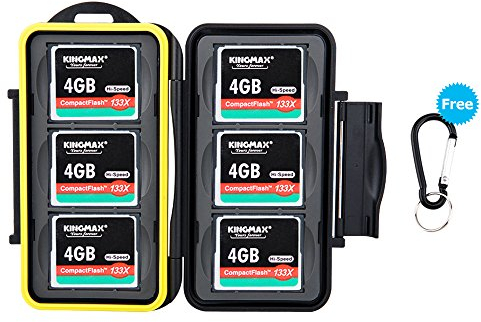 JJC Speicherkarten Tasche Wasserdicht Schutzhülle für 6 CF Compact Flash Karten mit Karabiner