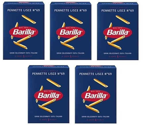 5x Pasta Barilla Pennette Lisce Nr. 69 Italienisch Nudeln 500g Pack