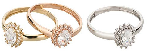 Ardeo Aurum Damenring aus 333 Gold Rosegold mit Zirkonia im Oval-Schliff und Brillant-Schliff Solitär-Ring Verlobungsring