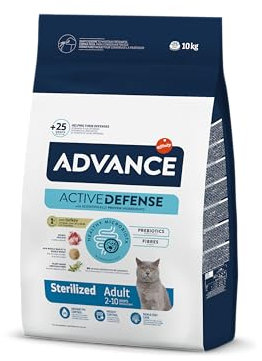 Advance Cat Adult Sterilized, Pienso para Gatos Adultos Esterilizados con Pavo, 10kg