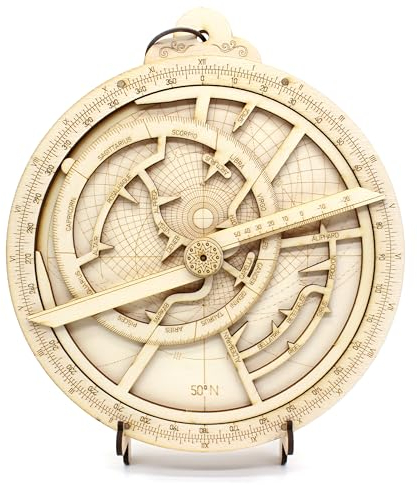 Bausatz Astrolabium (Deutsche Anleitung): Detaillierter Holz-Modellbausatz eines Astrolabiums