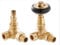 Arroll Petworth UK15 CTRV Corner Thermostatic Radiator Valve and Lock Shield Set | Un-Lacquered Old English Brass