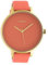 Oozoo Damenuhr mit Design Zifferblatt und Lederband 48 MM Pfirsichrosa C10572