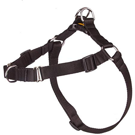 Dingo Hundegeschirr Große 120 (95-125 cm) Breite 3 cm Schwarz kein Ziehen Geschirr aus Polypropylenband Anti Zug Geschirr No Pull für Ihren Hund Brustgeschirre