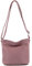modamoda de T198 kleine Damen Leder Umhängetasche Schultertasche handmade in Italy, Farbe:Altrosa