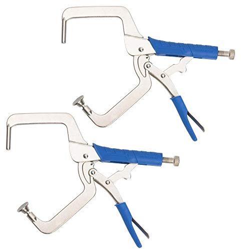 DRAGONITE Pocket Hole Clamp, Quick Release 11 inch Right Angle Clamp Set, 90 Degree Corner Clamps For Woodworking And Pocket Hole Joinery, 2-Piece