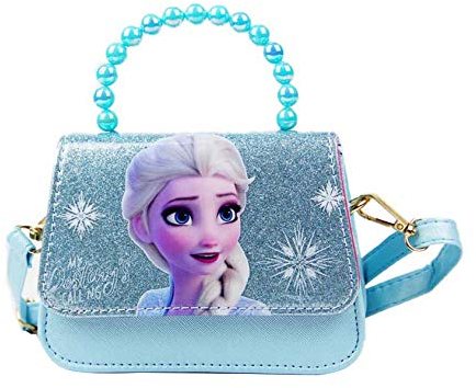 K-ONESEEYOU Elsa Mädchen Taschen Die Eiskönigin 2 Anna und Elsa Frozen Spielzeug Kinder Schultertasche Pailletten Geldbörse (Blau)