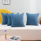 Deconovo Set mit 4 Kissenbezügen für Bett, Sofa, Gartenmöbel, Leinen-Effekt, super weich, Dekoration für Schlafzimmer, Dunkelblau, 50 x 50 cm