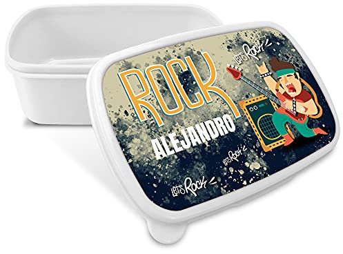LolaPix Fiambrera Personalizada Infantil. Caja Merienda. Caja Almuerzo Infantil. Tuper Niño Colegio. Taper Niños Colegio Personalizado. Taper niño niña COLOR A ELEGIR. Rock