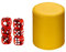 1 Set Würfelbecher Shaker Würfelbecher Set Casino-Thema doppelte Verdickung gelbes Leder Kunststoff mit 6 Würfeln