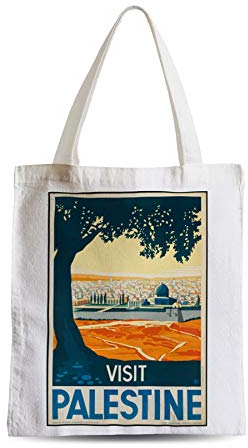 Fabulous Große Einkaufstasche Tragetasche Visit Palestine Poster Vintage Reisen Art Deco 30er Jahre