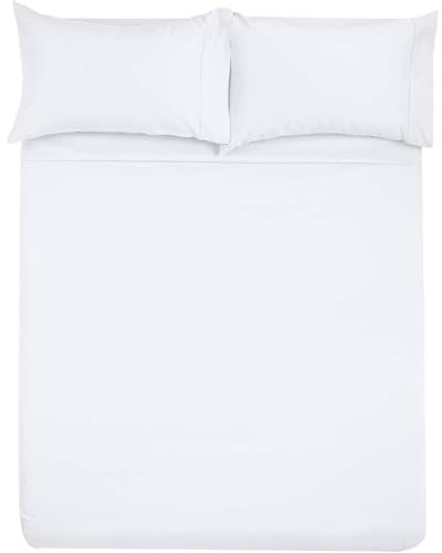 SlumberWell 4-teiliges luxuriöses, weiches Mikrofaser-Spannbetttuch für Camper, 20,3 bis 30,5 cm tiefe Tasche, Wohnmobil-Etagenbett 106,7 x 203,2 cm, Weiß