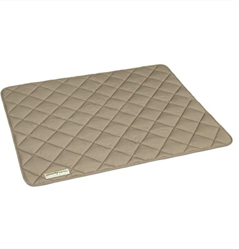 HOUND & NATURE Öko Hundedecke Davos - weiche Hundematte waschbar, gepolsterte Liegedecke für große Hunde hygienisch, robust & nachhaltig (L - 100x80 cm, Taupe)