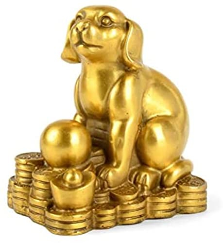JWCN Chinesische Feng-Shui-Zodiac-Statue Aus Messing, Heimdekoration, Sammlerstücke, Büro-Tischdekoration, Ornamente Für Reichtum Und Erfolg, Gute Glücksgeschenke,Hund,Uptodate