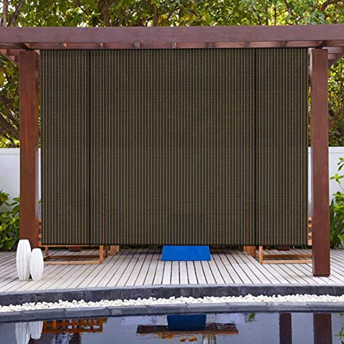 YUDEYU Sonnenschutzvorhang Balkon Schlagfrei Durchscheinendes Glas Regenfest und wasserdicht Heberollladen Schattierung Sichtschutz, (Farbe : Braun, Größe : 1.5x2m)