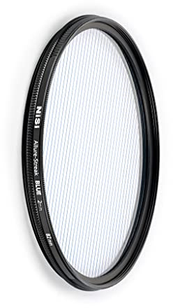 NiSi 77mm Allure Streak Blau 2mm Streifenfilter | Rotierender runder anamorpher Stil, blauer Streifeneffektfilter für Foto und Video