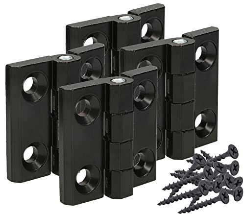 KOTARBAU® Lot de 4 charnières enroulées en fonte 40 x 40 mm Noir Angle d'ouverture 270°