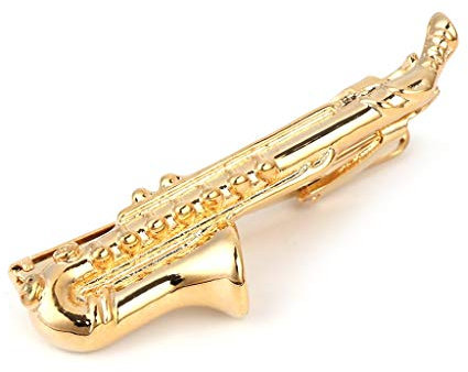 Saxophone Hommes Cravate Pin Bar, Clip Cravate Fermoir Pince De Mariage Cadeaux De Fête Des Pères Créatif et Utile