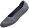 Puxowe Damen Ballerina Runde Zehe Stricken Flache Schuhe Komfort Weich Slip On Ballerina Walking Flats Schuhe für Frauen Niedriger Keil Lässig 40 EU Deep Gray