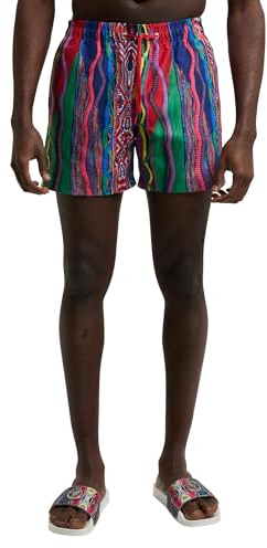 Carlo Colucci Badeshorts mit Strickmuster Navy/Mehrfarbig L