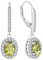 YL Damen Ohrhänger 925 Sterling Silber August Geburtsstein Peridot Zirkonia Oval Ohrringe