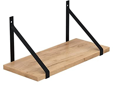 AKKE Hängeregal Gino Wandregal Kinderzimmer Küche Wohnzimmer Badezimmer Loft Büro Regale für Wände Regalbrett für Wand-Deko Küchenregal Moderne Wandboard Bücherregal Wand Craft Gold 80x20 cm