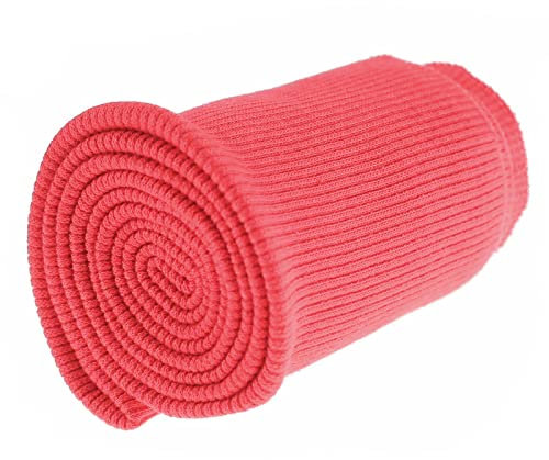 Bündchen Strickbündchen 16x80cm Bündchenstoff Baumwolle elastisch gerippt, Farbwahl, Farbe:koralle