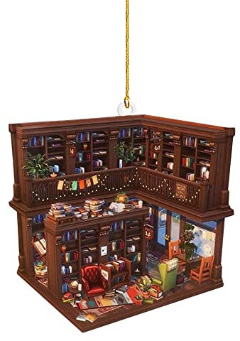 Buch-Liebhaber-Speicher-Form-Verzierung Weihnachtsschmuck Baumschmuck für Schulbibliotheksassistenten