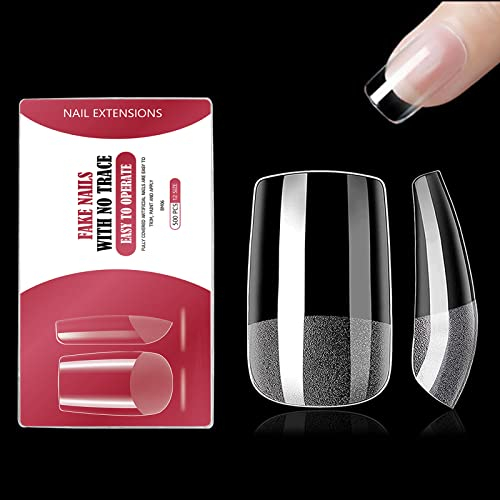 500 Stück Nageltips,Falsche Nägel Tips Set,Full Cover Tips für Gelnägel,Klare Acryl Nägel Künstliche Fingernägel,12 Größen,für Nagelstudios und DIY-Nagelkunst(Kurzes Quadrat)
