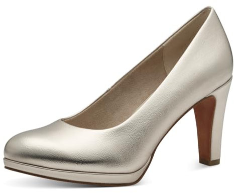 MARCO TOZZI Damen Pumps mit Trichterabsatz Vegan, Beige (Platinum), 40 EU