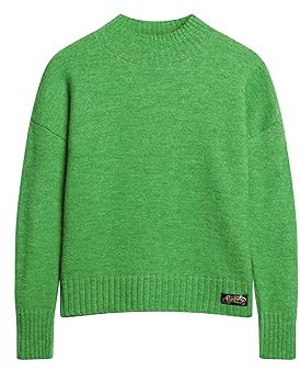 Superdry Damen Essential Pullover mit Stehkragen Drop Kick Grün 36