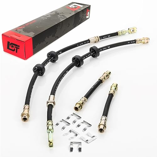 LST 4x Bremsschlauch Set vorne hinten + Halteklammer Polo 9N 6L I