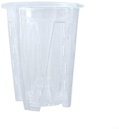 Oniissy Maceta, macetas de plástico transparente para orquídeas con agujeros, diseño transparente para transmisión de luz, material grueso, para el hogar, balcón y jardín (12 cm)