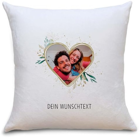 OWLBOOK® Fotogeschenke mit eigenem Foto Personalisierte Geschenke für Männer Frauen Fotokissen mit eigenem Foto mit Füllung Personalisiert mit Foto Flauschig 40x40