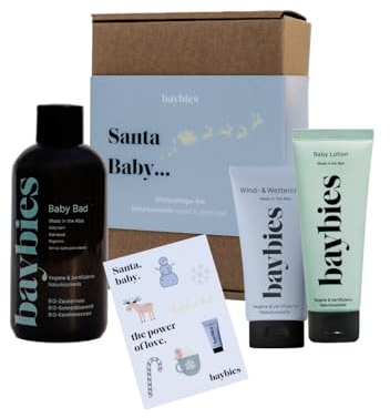 BAYBIES Winter X-Mas Geschenk Set für Baby & Mama, Babypflege, Mit Wind- & Wettercreme, Lotion & Bad, Vegan & Natur-zertifiziert