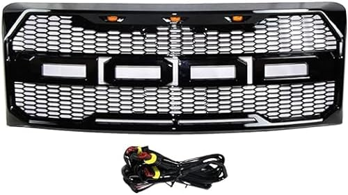 Auto Front Kühlergrille für Ford F150 Raptor 2009-2014, Kühler Grill Kühlergrill Sport Stil Autoersatzteile Dauerhaft