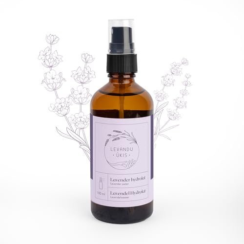 Lavendelöl Spray – Bio Lavendelhydrolat 100ml, Natürliches Gesichtswasser & Körperspray, Für Sensible Haut & Kinder, Beruhigendes Lavendelwasser Ohne Zusätze - Levandu Ukis