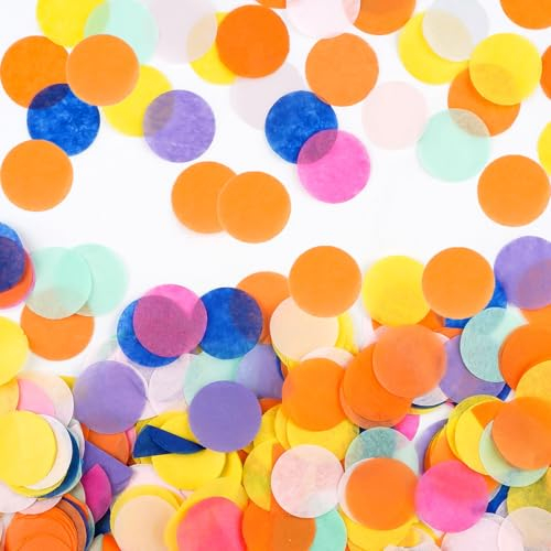 7200pcs Konfetti Geburtstag, Konfetti, 90g Confetti Biodegradable Confetti Streudeko Geburtstag Biodegradable Confetti Wedding Runder Seidenpapier Papier für Luftballons