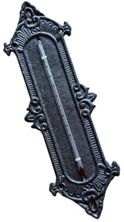 Gewächshausthermometer Innen für Haus und Garten, Schwarz aus Eisen